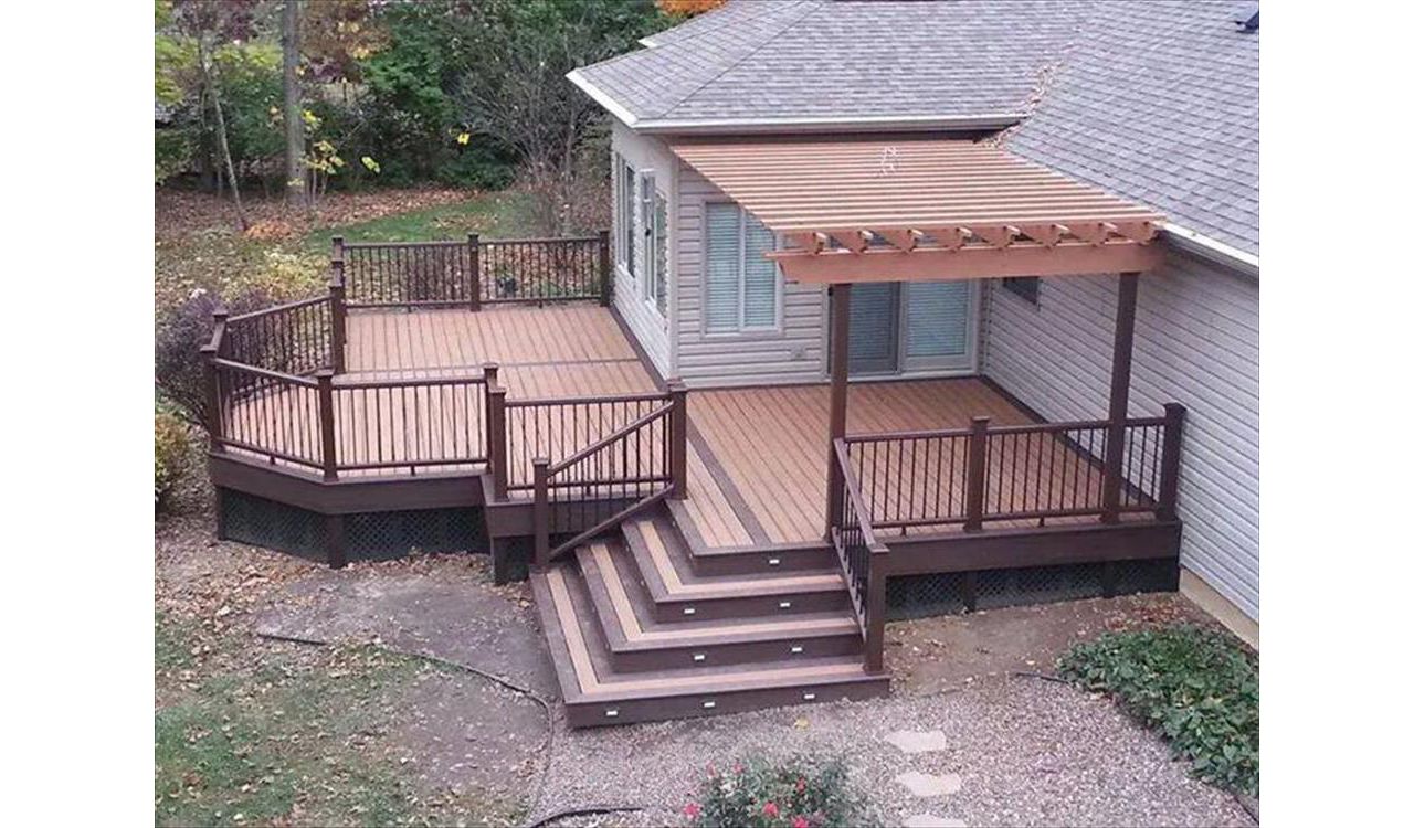 Wrap around steps and pergola