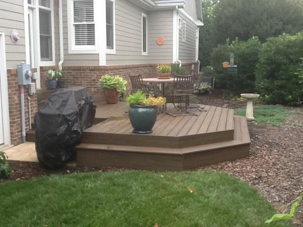 This small back yard is complitmented Spiced Rum deck