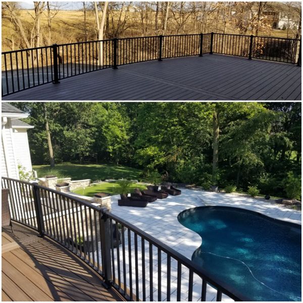 Edwardsville, IL Curved Trex Transend Decking with Curved Signature Railing