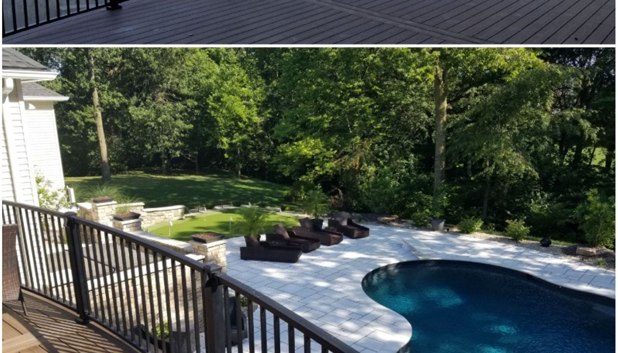 Edwardsville, IL Curved Trex Transend Decking with Curved Signature Railing