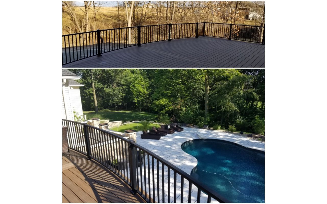 Edwardsville, IL Curved Trex Transend Decking with Curved Signature Railing