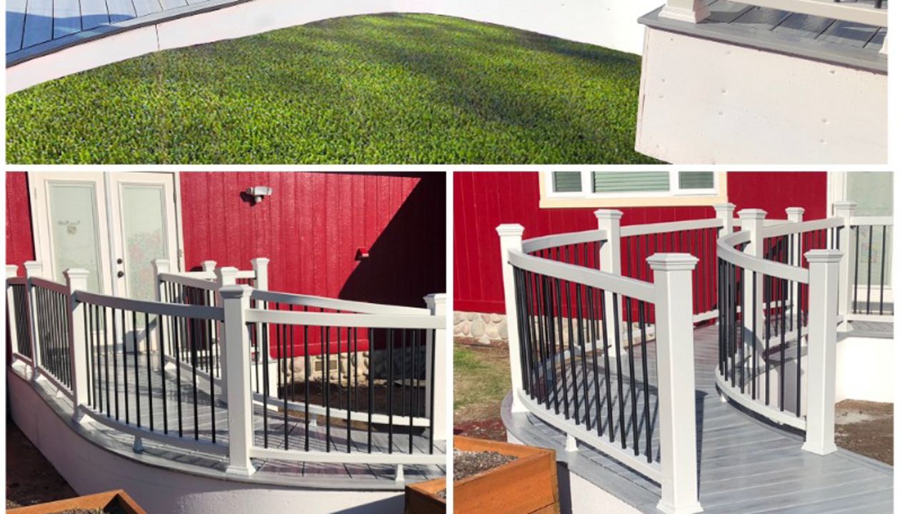 Trex Foggy Wharf decking with select rail.