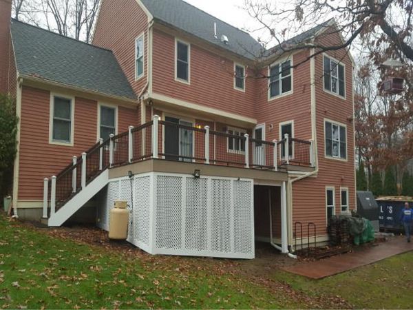 Under-Deck storage, Cocktail Rail Top & Round Black Balusters