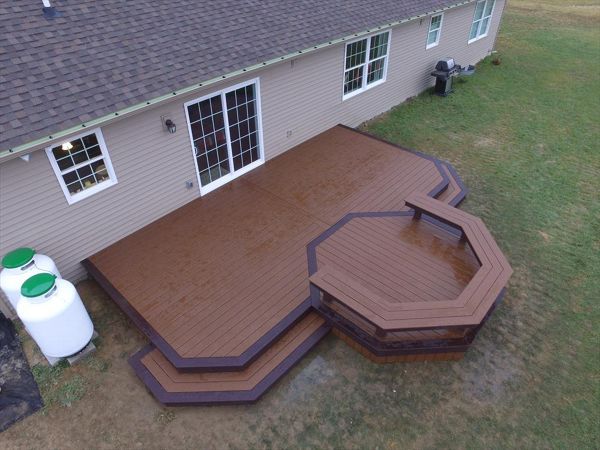 Trex Select deck with built in bench in Whitney Point, NY.