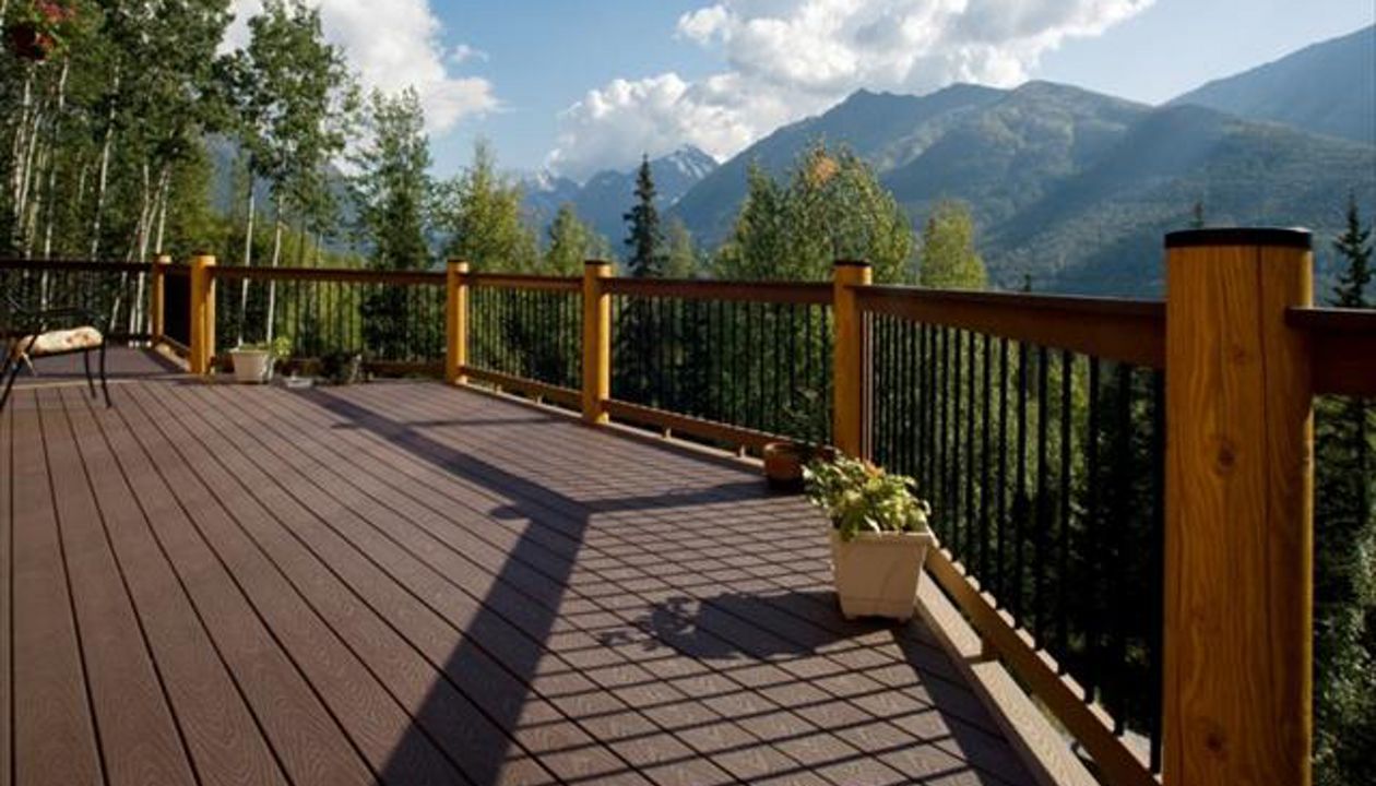 View! View! View! Alaska mountains from this Treeline deck.