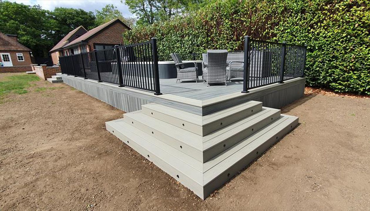 Corner Pyramid Steps done with Trex Transcend Gravel Path Boards