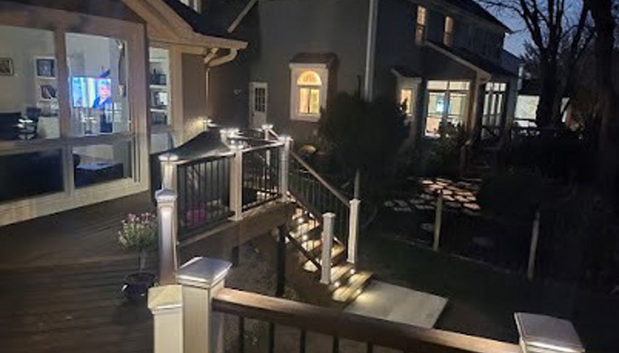 Trex Transcend Havana Gold Trex Transcend railing Trex Elevations framing Trex Lighting