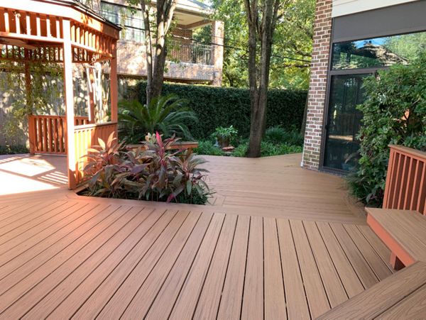 Tiki Torch Deck with existing Rails and Gazebo