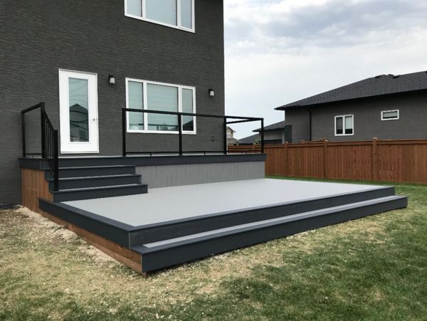 black aluminum railing with smoke glass