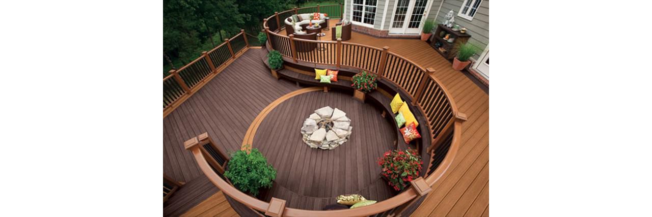 Original Trex curved deck designed & built by ProBuilt for the introduction of the Transcend Series, 2009, Leesburg, VA