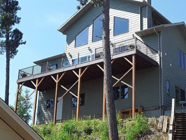 Transend Lava Rock, Tiki Torch, with Signature Bronze Railing