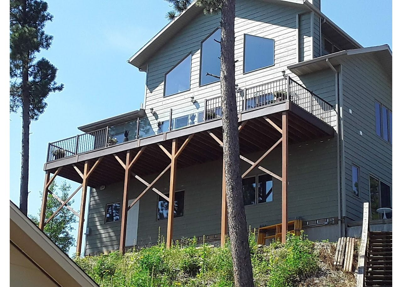 Transend Lava Rock, Tiki Torch, with Signature Bronze Railing