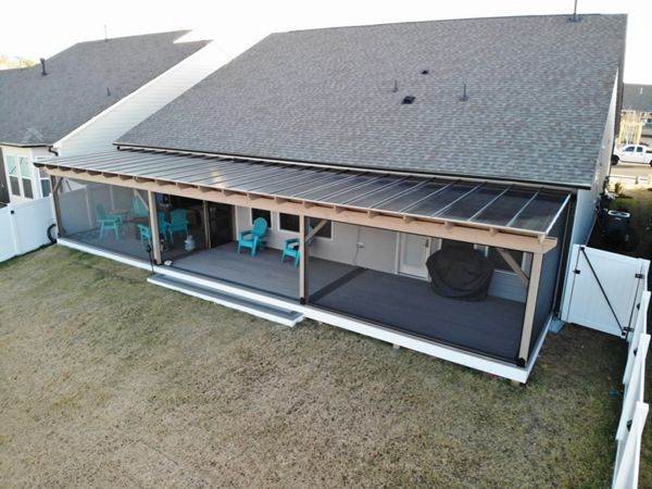 50' pergola with Rocky Harbor decking.