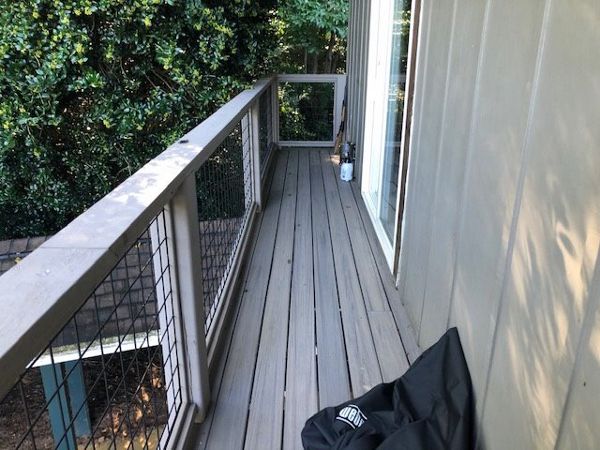 Trex Enhance Naturals Rocky Harbor wrap around walkway & grilling area