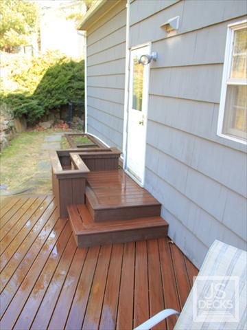 Custom Lava Rock Landing with Vintage Lantern Planter