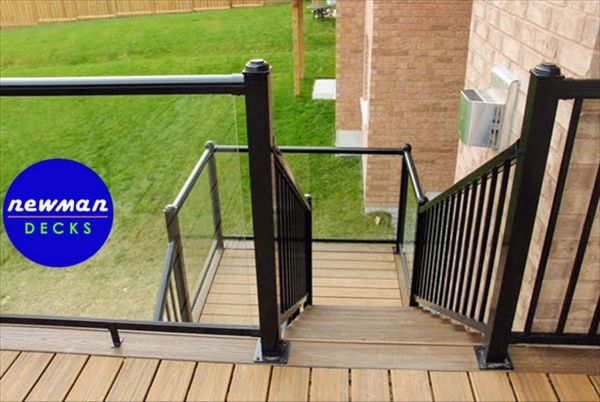 Newman Decks Trex composite with Aluminum Glass and Picket Railings