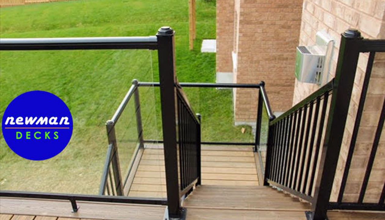 Newman Decks Trex composite with Aluminum Glass and Picket Railings