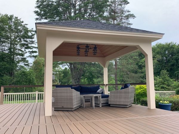 Pavillion Toasted Sand decking Rope swing railing w/stainless cable