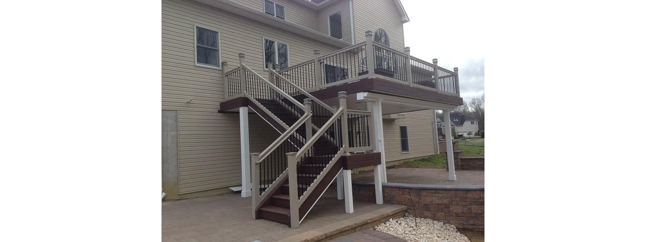 Trex Elevation framing,rain escapes,trex decking and pvc rai
