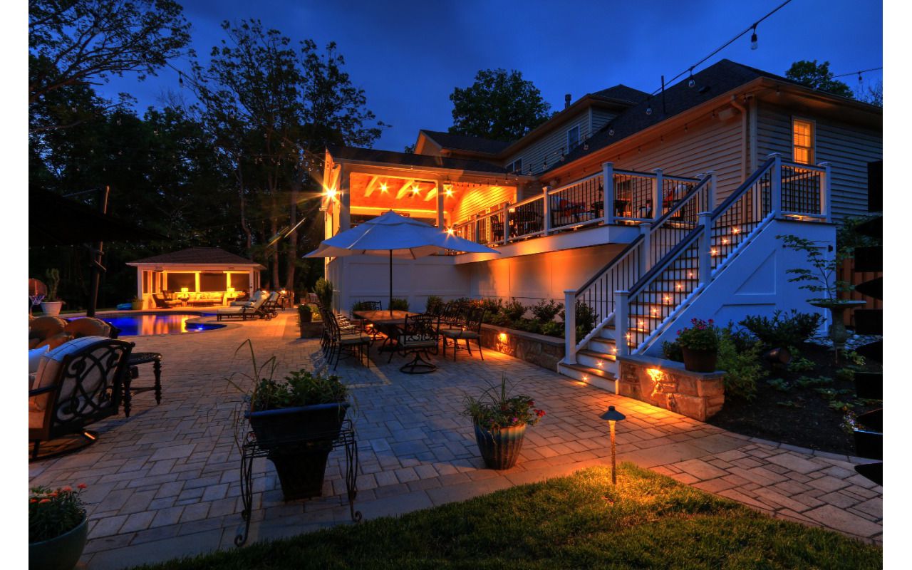 Trex Transcends Deck with Open Porch, Pool, Pavilion, & Custom Hardscapes