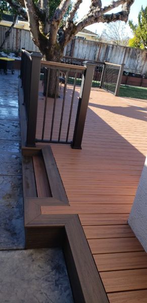 Trex Transcends Tropicals Tiki Torch deck, Spiced Rum picture frame, Martinez CA