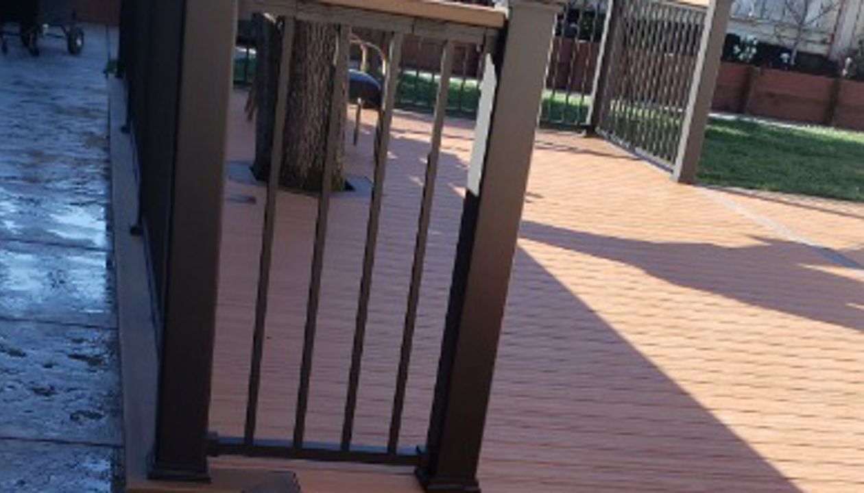 Trex Transcends Tropicals Tiki Torch deck, Spiced Rum picture frame, Martinez CA