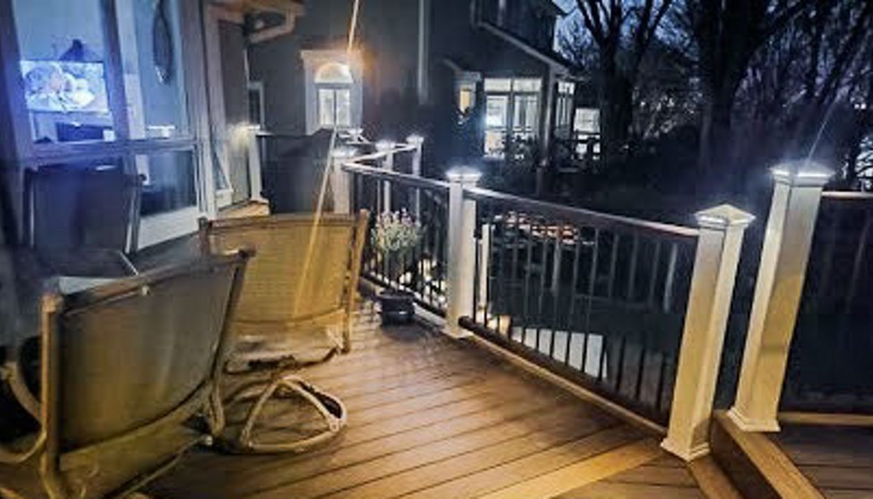 Trex Transcend Havana Gold Trex Transcend railing Trex Elevations framing Trex Lighting
