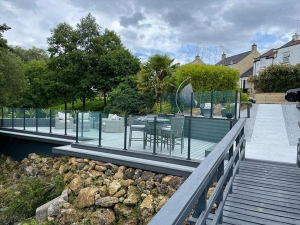 TREX Enhance Naturals Foggy Wharf Decking with TREX Enhance Naturals Calm Water Borders completed in Aberford Leeds