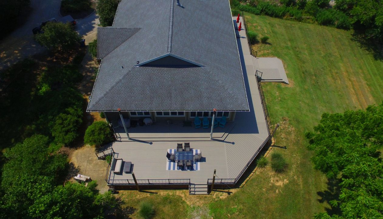 2800 sqft Trex Transcends Gravel Path Floating Deck and House