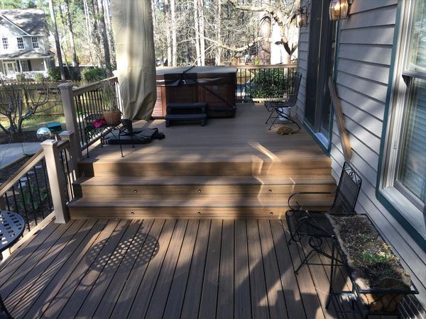 Trex Transcend stairs, risers and lights provide a great &amp; safe transition to move to another level when entertaining