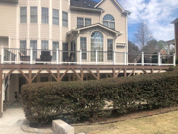 This grand outdoor living space is the envy of this Cary, NC neighborhood!
