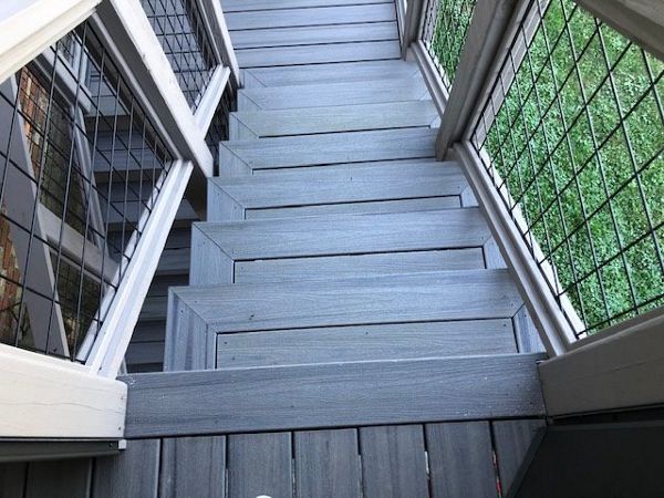 Trex Enhance Naturals Rocky Harbor stairs have a picture frame finish feature