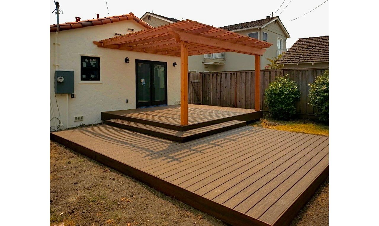 Spiced Rum Trex Deck with Redwood Arbor