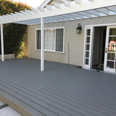 Trex gravel path deck with Pergola