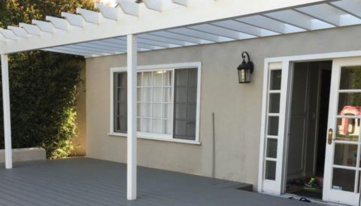 Trex gravel path deck with Pergola