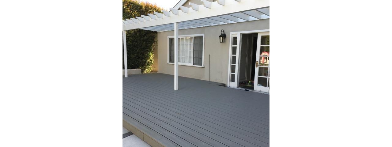 Trex gravel path deck with Pergola