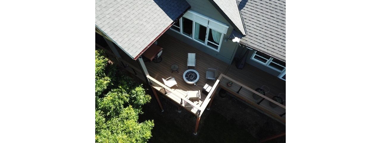 Trex Havana Gold Deck and custom roof cover in Oregon City
