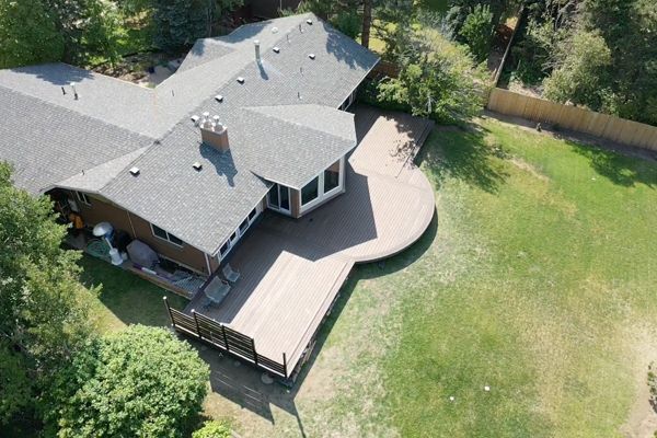 Cottonwood Heights Curved Elevations Framing with Transcends decking