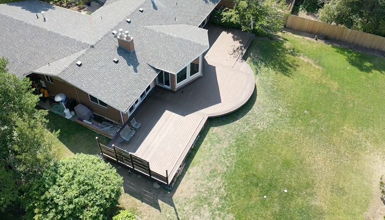 Cottonwood Heights Curved Elevations Framing with Transcends decking