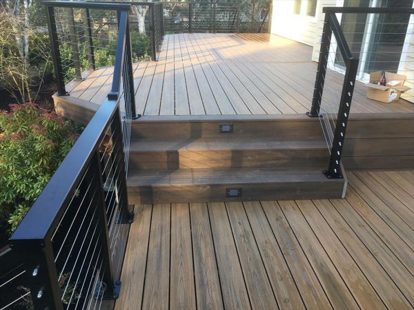 Havana Gold decking with Spiced Rum fascia and picture frame