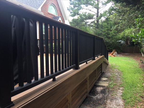 Trex Transcend Charcoal Black railing maintains consistancy and look for years to come