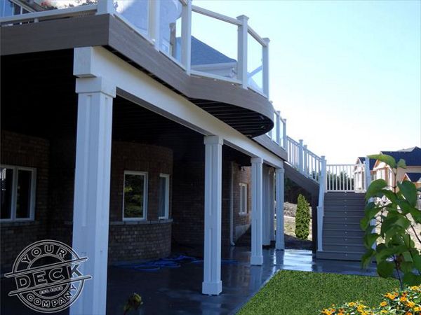Curved deck using Elevations by Your Deck Co. in Caledon