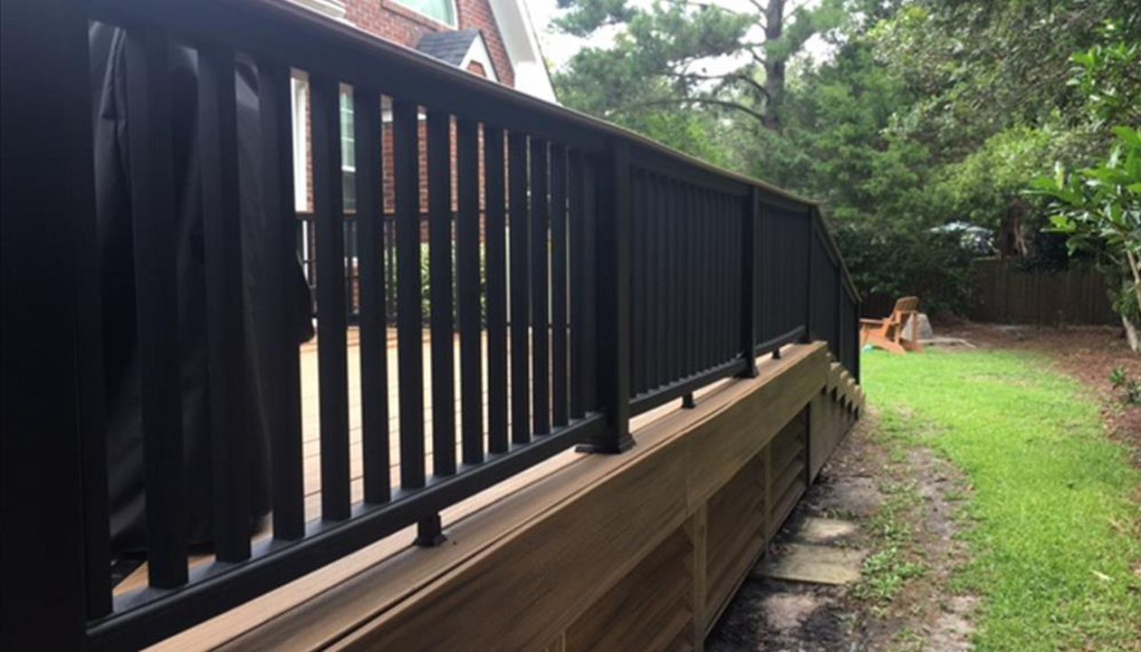 Trex Transcend Charcoal Black railing maintains consistancy and look for years to come