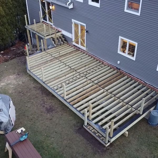 600 Square Foot 2-Tier Deck Frame, in Wakefield, MA