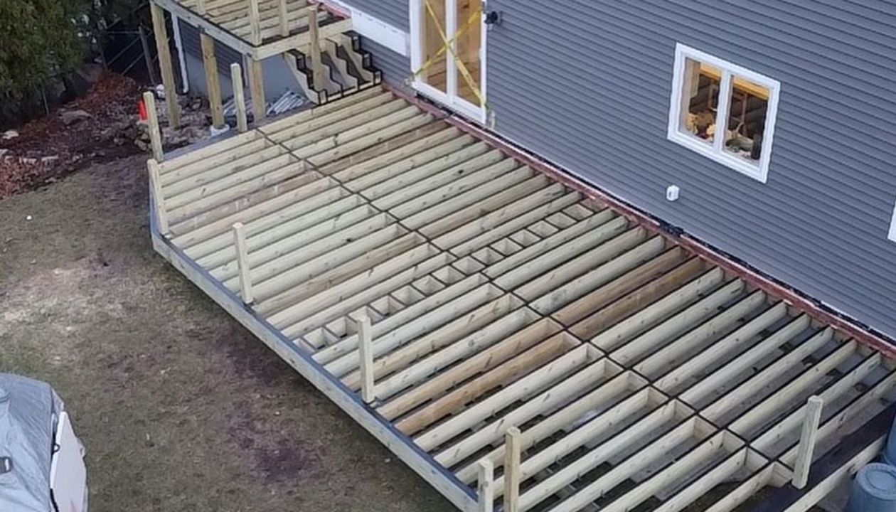 600 Square Foot 2-Tier Deck Frame, in Wakefield, MA