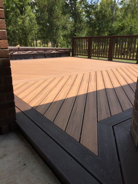 Tiki Torch Deck with Vintage Lantern Railing and Swim Spa 2