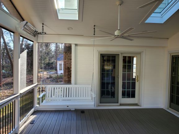 Trex Select Pebble Grey porch has functional space with luxurious features