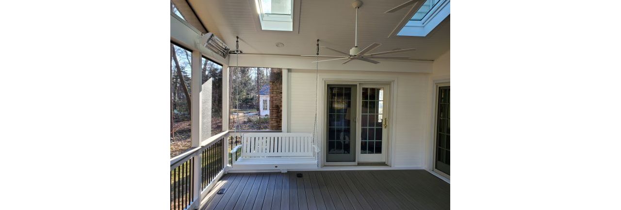 Trex Select Pebble Grey porch has functional space with luxurious features