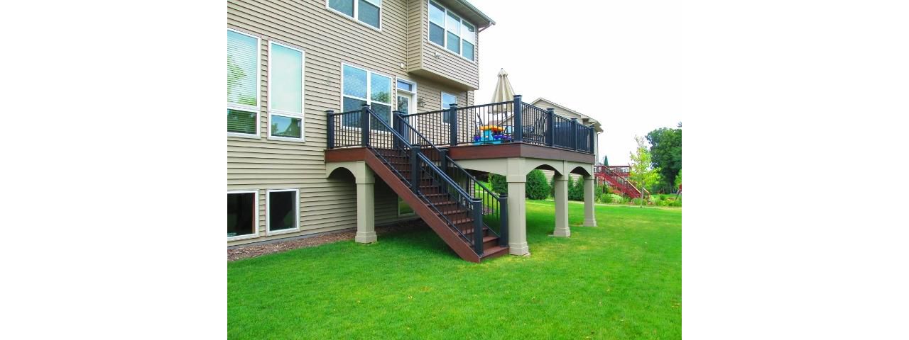 Trex decking and fascia in Lava Rock - Plymouth