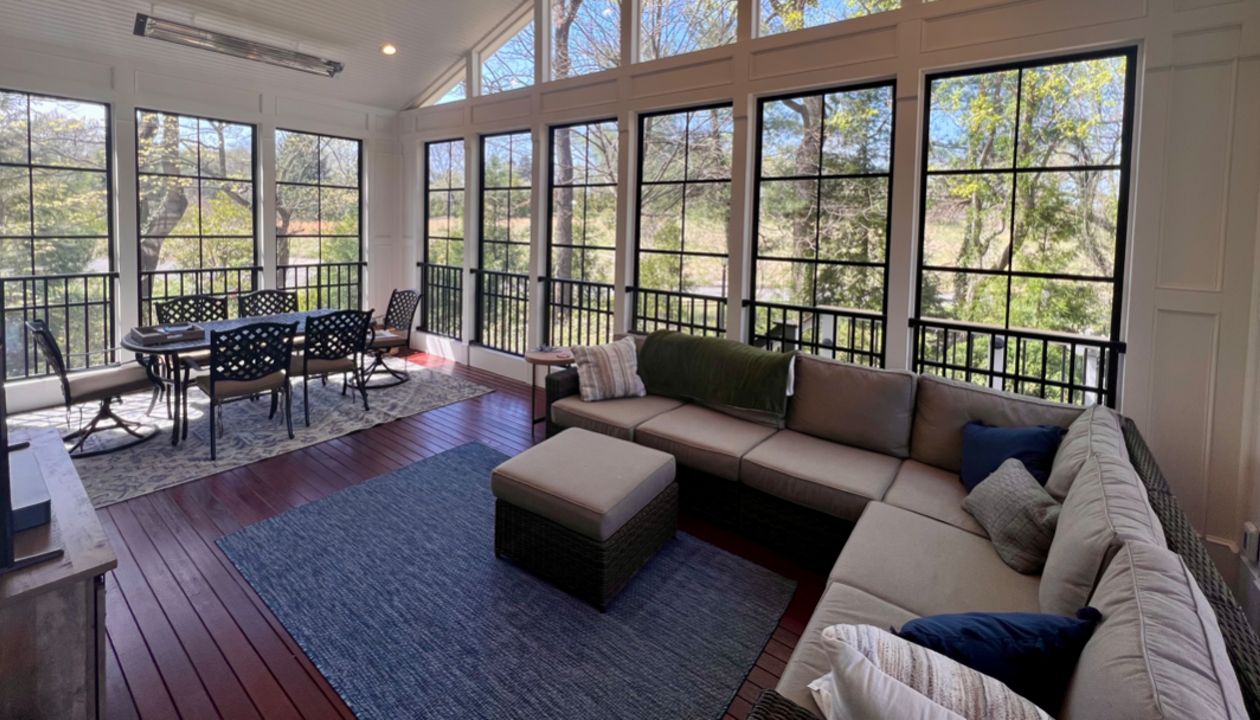 Porch With Windows Mahogany Floor Signature Railing